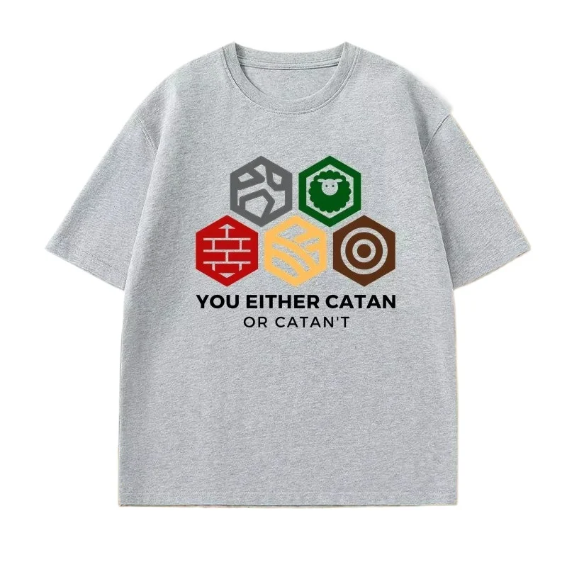 Camiseta Catan para hombre, camiseta con estampado de juego Grraphic, Camiseta de algodón para hombre, ropa holgada, camisetas con cuello redondo, ropa de moda Unisex
