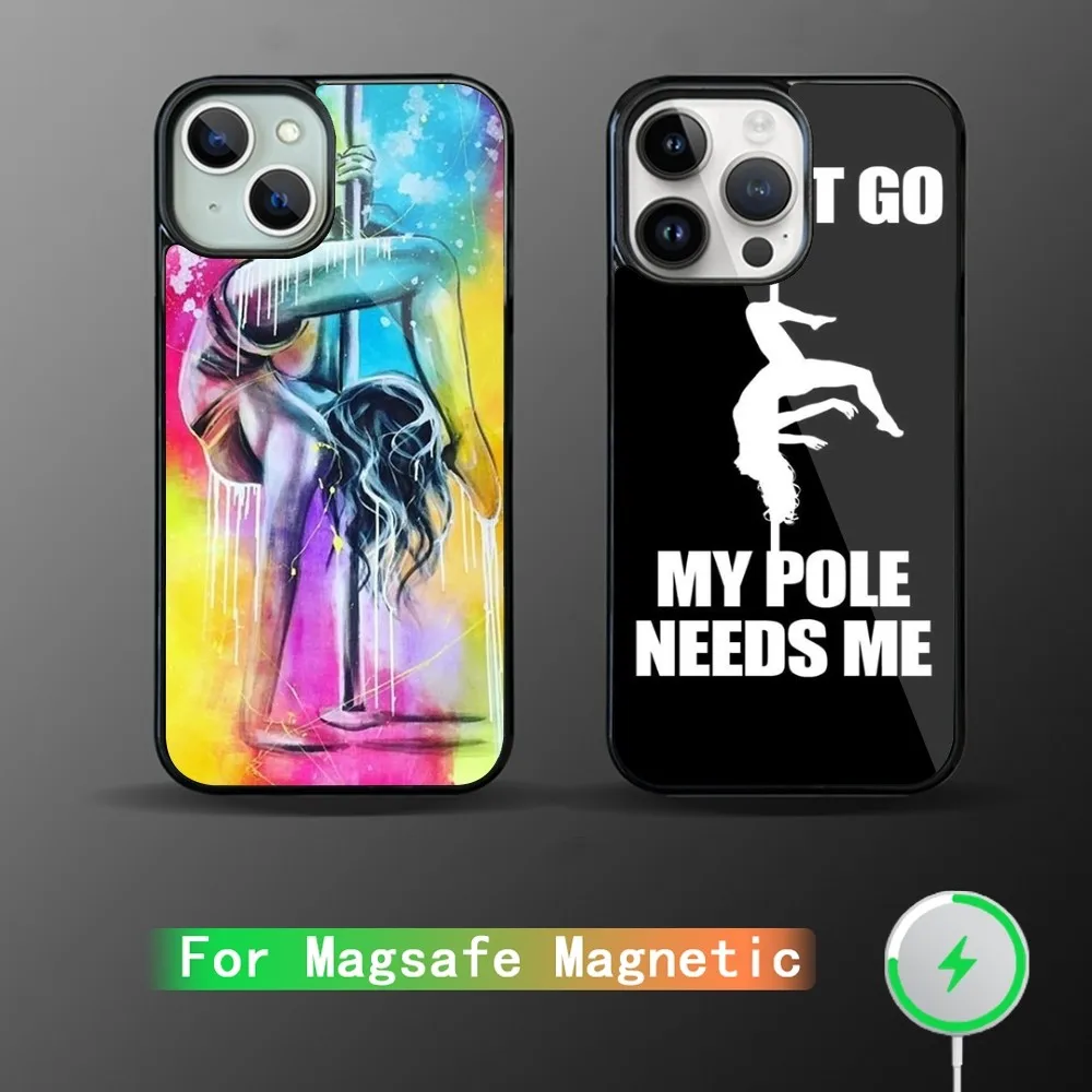 Pole Dance Dancing Fitness Phone Case For iPhone 15 14 13 12 11 Plus Pro Max Magsafe Magnetic Wireless Charging