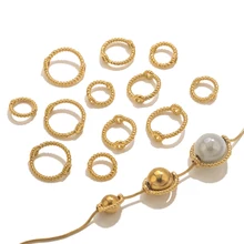10pcs Stainless Steel Lace Beads Set Bead Ring DIY Handmade String Bead Hollow Loose Spacer Beads For Jewelry Accessories
