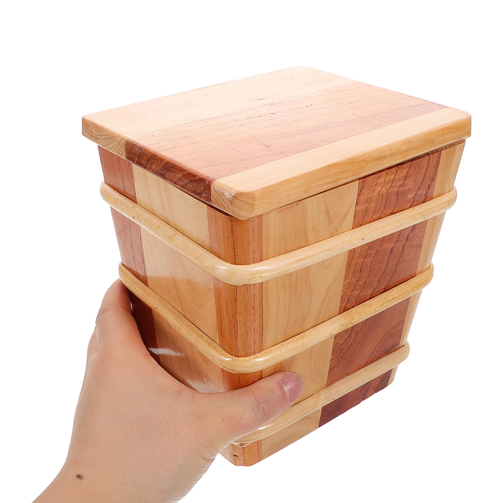 

Wooden Bucket Solid Wood Large Capacity Sealed Freshness Rice Storage Container Flour Holder Sushi Oke Bowl Dough Proofing