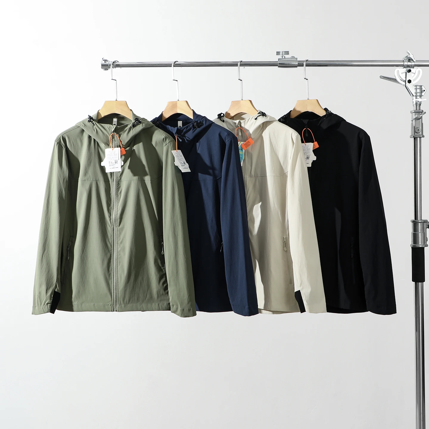 

Outdoor Men's Stand Collar Soft ell Jaet 3D Tailoring New Autumn Faion Windproof Casual Sle Zipper Closure Long Sve