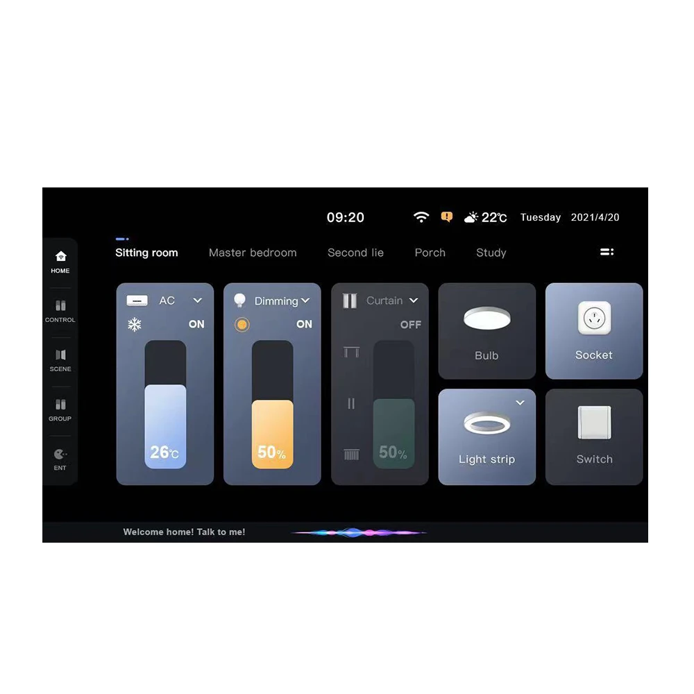 Smart Home System Full Automatic Gateway For Tuya Smart Multi-Functional Control Panel 8Inch Central Control Panel Voice Control