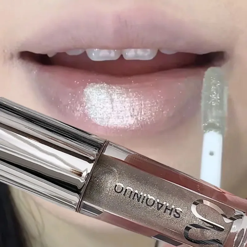 Czarny Gotycki Błyszczyk do Ust Lustrzany Matowy Gotycki Czysty Czarny Srebrny Delikatny Błyszczący Błyszczyk do Ust Niskiej Saturacji Trwały Tint do Ust Makijaż