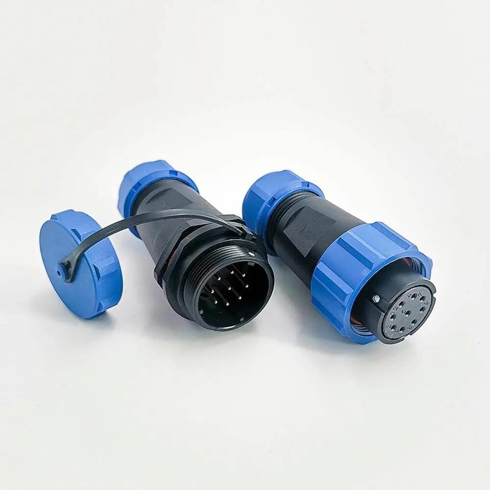  SP21 9 pin Waterproof Connetor In-line Female Plug & Male Socket Connector IP68