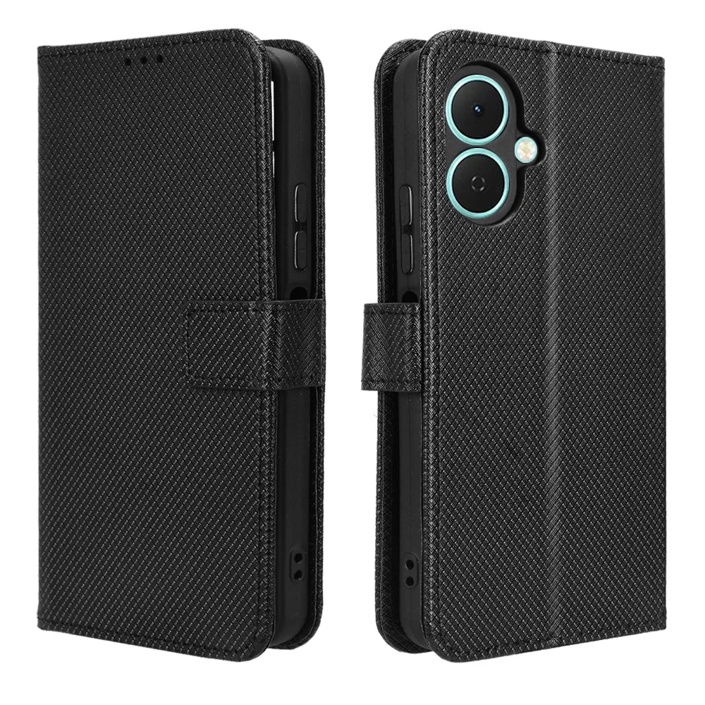 ل Tecno Spark Go 2 حافظة فاخرة فليب الماس نمط الجلد محفظة من جلد PU حامل حافظة لهاتف Tecno Spark Go 2 Go2 حقيبة الهاتف