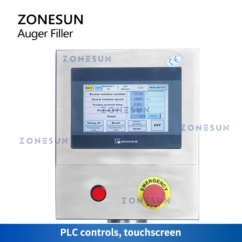 ZONESUN Macchina di rifornimento automatica per polvere a coclea Servomotore Bottiglie Barattoli Farina di latte Peperoncino Cacao Caffè macinato Imballaggio ZS-FM5A