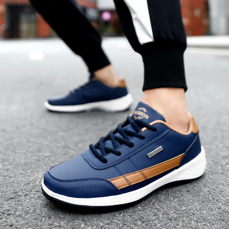 MAEDEF Shoes Mens Waterproof Men's Sneakers Casual Male PU Leather Sports Shoes Comfort Vulcanize Shoe Non Slip Sneakers for Men