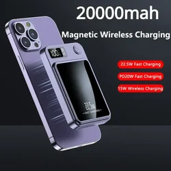 20000mAh Magnetic Qi Wireless Charger Power Bank 22.5W Fast Charging for IPhone 14 13 12 11 Samsung Huawei Xiaomi Mini Powerbank