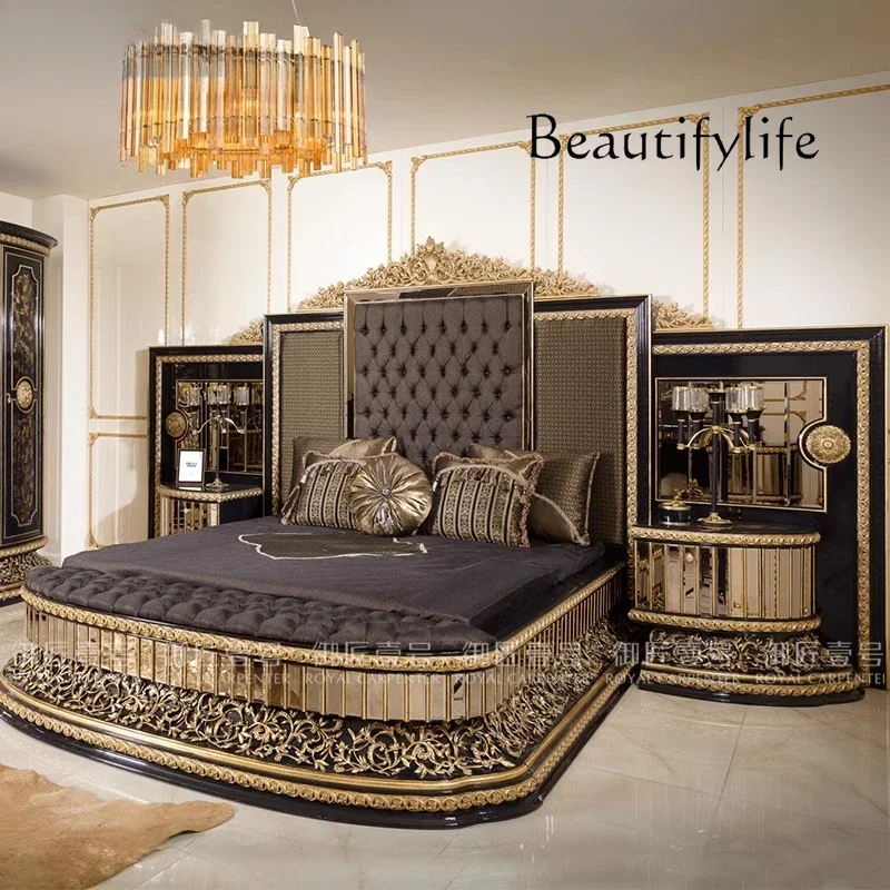 

X Apartment Solid Wood Bed Double Nordic Modern Princess European Bed Confortable High Quality Wedding Muebles Bedroom Furniture