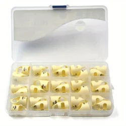 30PCS Alice AP-30M2 Beige Delrin Finger Style Acoustic Guitar Picks Finger Picks 14/15/16/17mm with Plastic Box