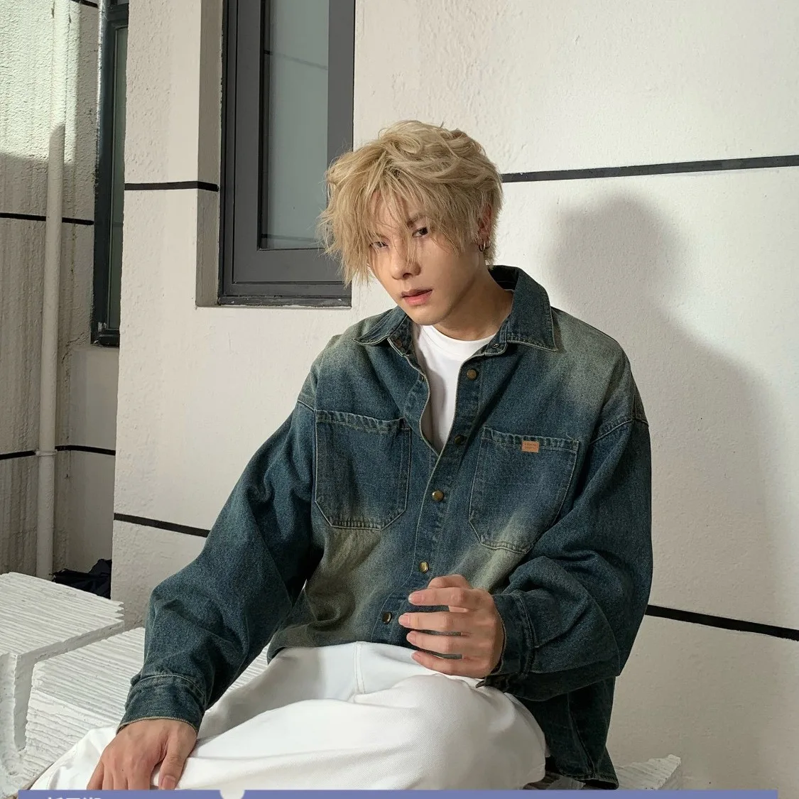 

Мужская джинсовая рубашка свободного кроя с длинным рукавом, тонкая повседневная верхняя одежда для осени и зимы, большие размеры, американский стиль, открытый кардиган-рубашка