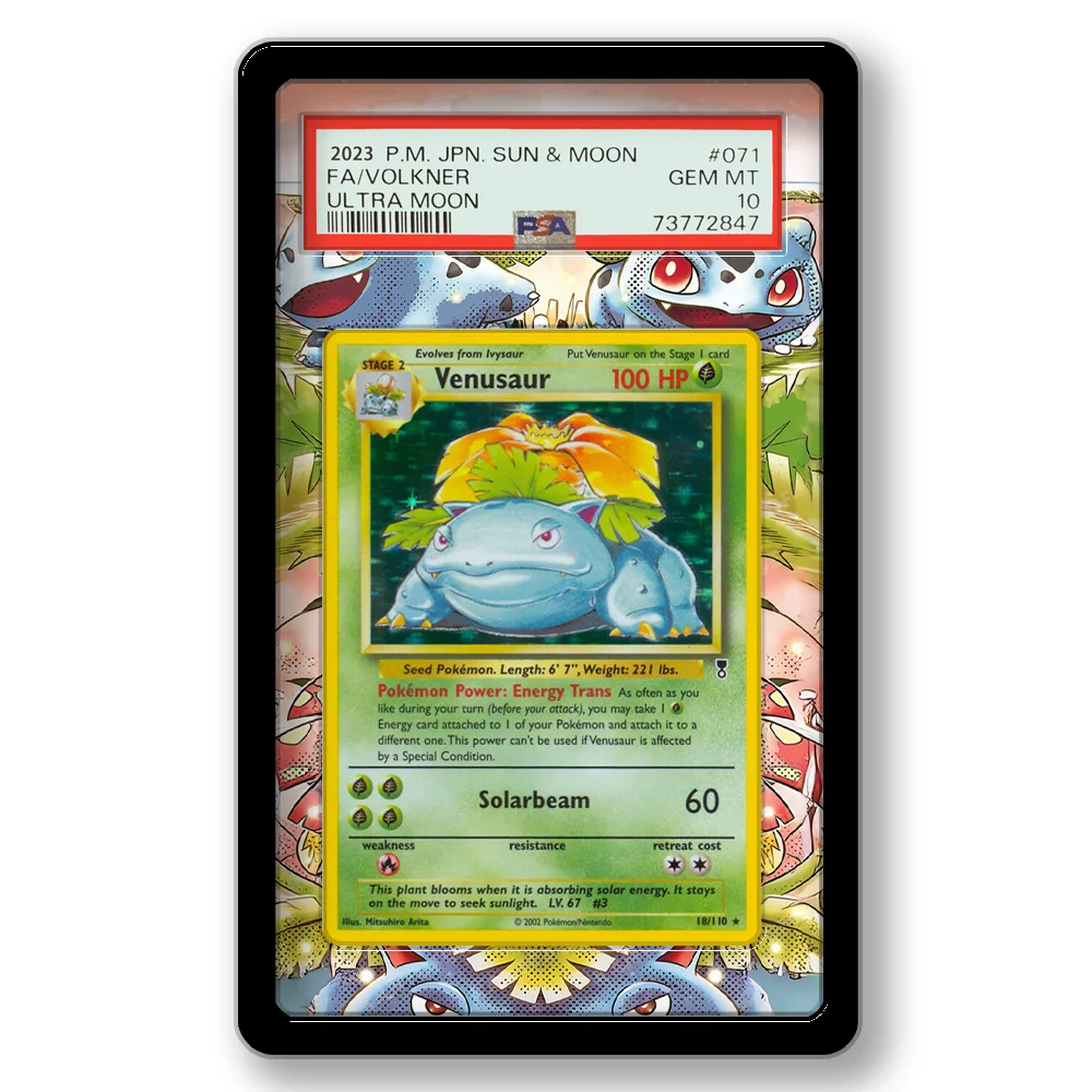 البوكيمون Blastoise Bulbasaur أنيمي بطاقة تمديد الفن عرض حالة جمع بطاقة تمديد اللوحة Psa رف شاشة باستثناء #6