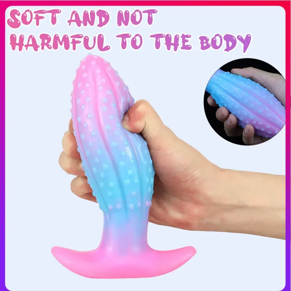 

Fluorescent Color Anal Plug Mixing Dildo Shaped Pineapple Female Masturbator Buttplug with Suction Cup Erotic Sex Toys for Adult