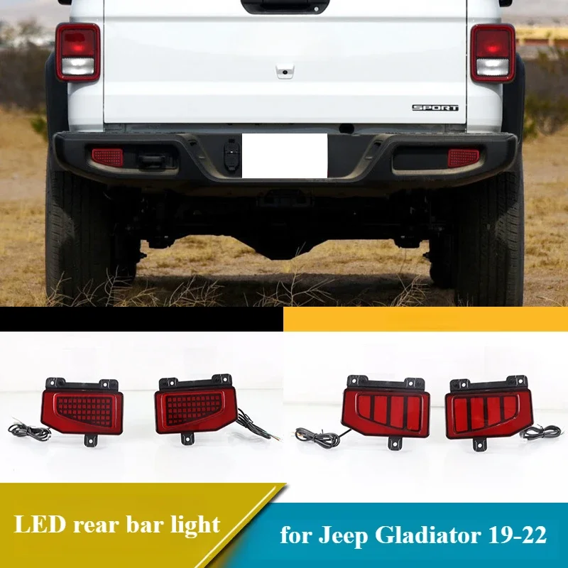 For Jeep Gladiator JT 2019-2022 Car LED Rear Bumper Light Reflector Rear Fog Light Modified Driving Brake Turn Signal Lamp detail image 3