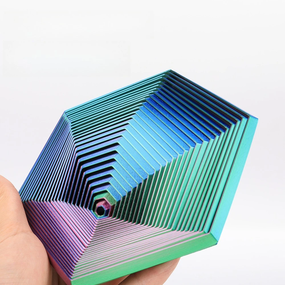 Spiral 3D Printing Fractal Hexagon Anti-Anxiety and Stress Relief Pocket Size Toy for Adults for Exquisite Home Decor Gift
