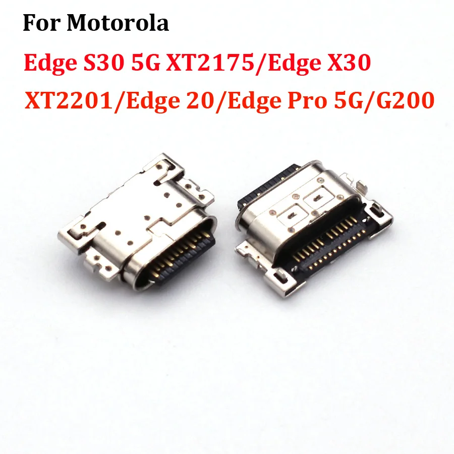 2-100Pcs USB Charger Connector Charging Dock Port For Motorola Moto Edge S30 5G XT2175/Edge X30 XT2201/Edge 20/Edge Pro 5G/G200