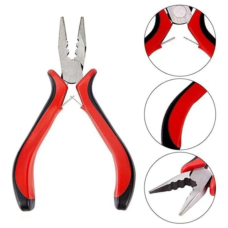 1Pcs Handle Nickel Iron Single Section Round Concave Pliers Handmade Jewellery Hardware Making Tool Sharp Nose Diagonal Portable