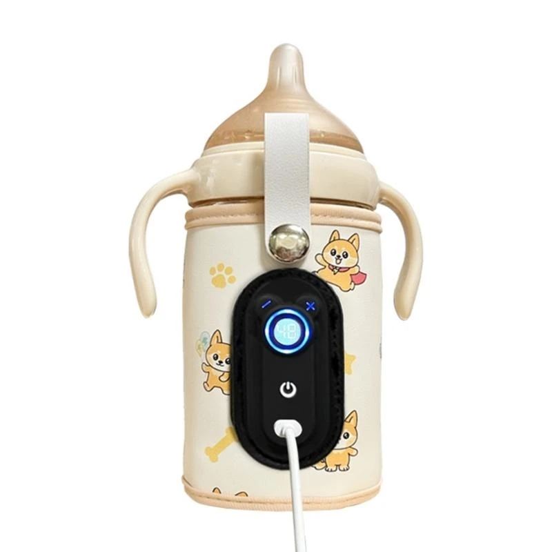 J15U USB Baby Bottle Heater with Quick Heat Feature Adjustable Temperature Warmer Easy Carrying for Busy Parents On moving