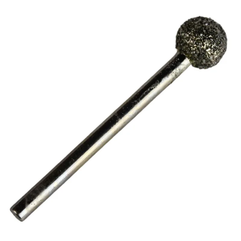 Spherical Diamond Grinding Pin 46 Grit Alloy Burr for Jade Carving and Stone Polishing