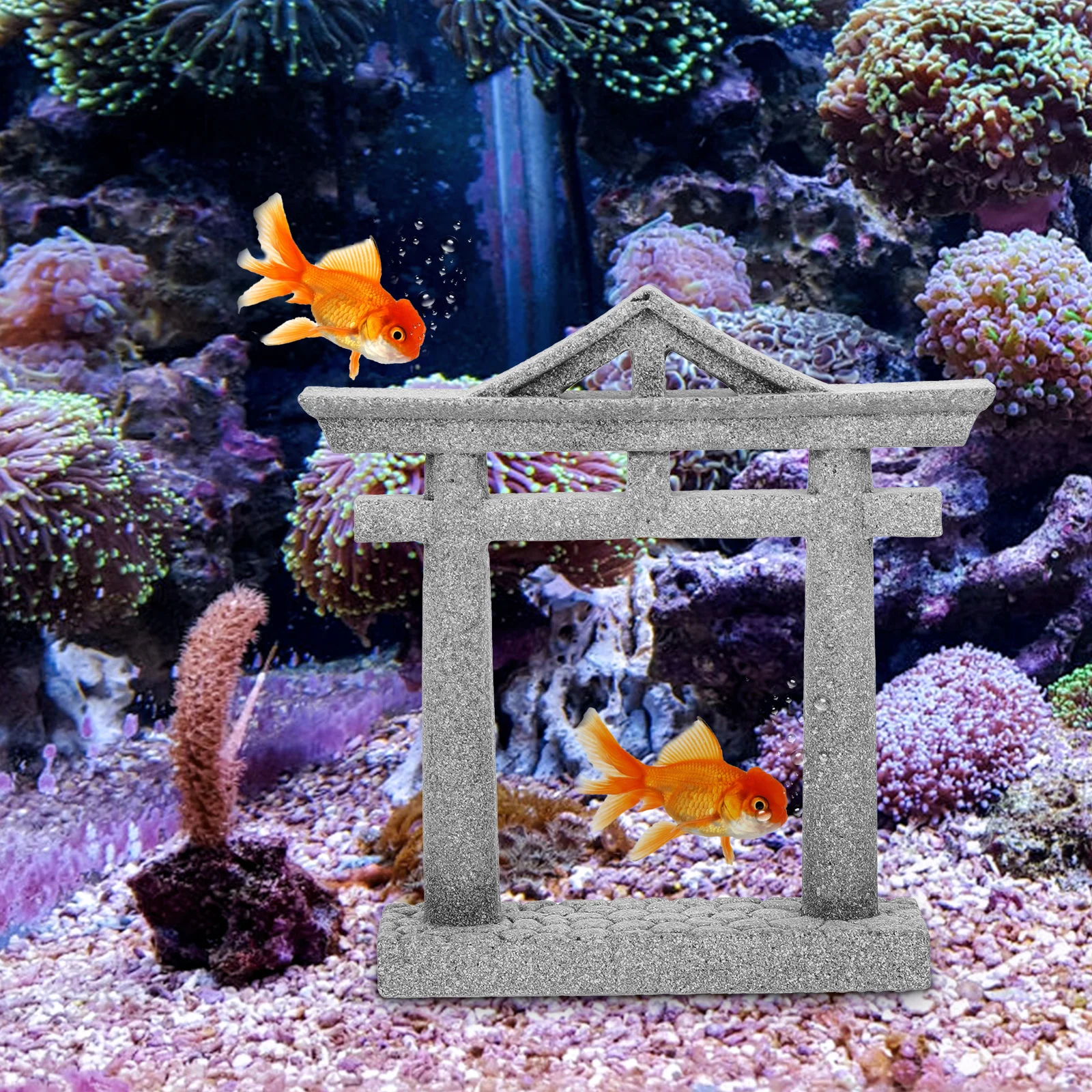 

1pc Stone Torii Sculpture For Aquarium Fish Tank Decor Zen Style Craft Micro Garden Landscape Aquarium Decors Ornament