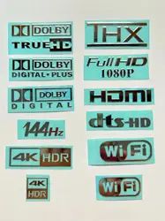 Dolby Bluetooth WIFI THX DTS NFC 4K HD 1080P Metal sticker Mobile PC tablet TV sticker