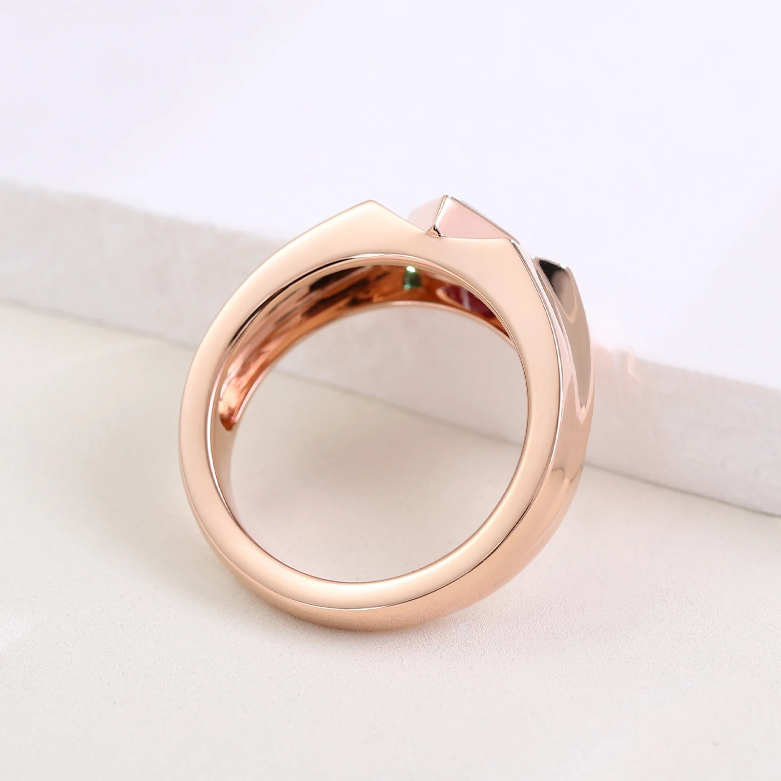 Прованс на заказ 10K 14K розовое золото ромби лабораторные кольца с александритом для мужчин ювелирные изделия с драгоценными камнями свадьба помолвка подарки на годовщину