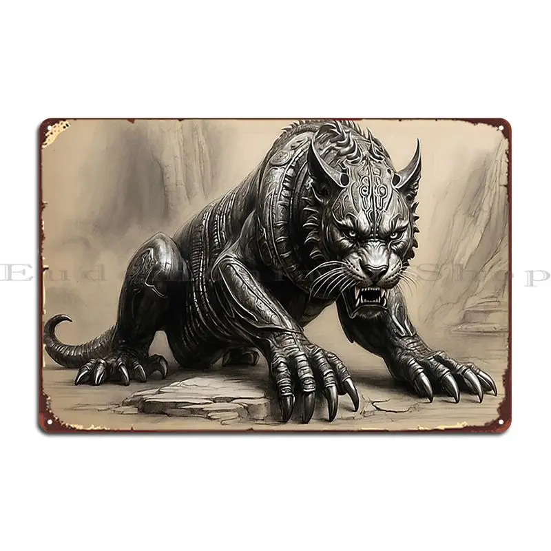 Cybernetic Stalker The Panther Metal Sign Living Room Cinema Kitchen Garage Print Tin Sign Poster