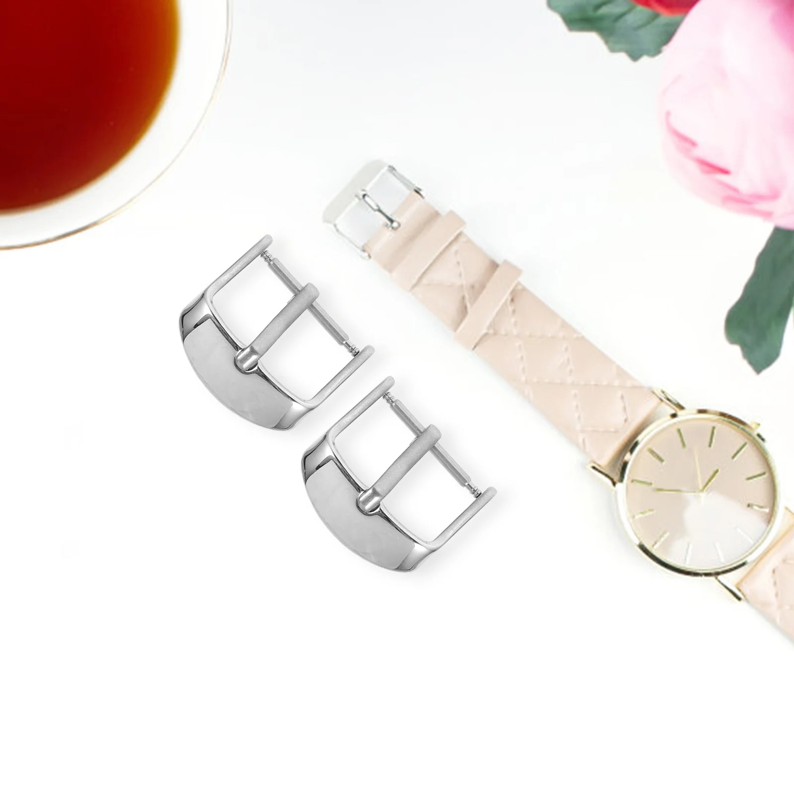 2 Pcs Watches for Men Clasp Replacement Parts Accessories Silver Professional Buckle Man
