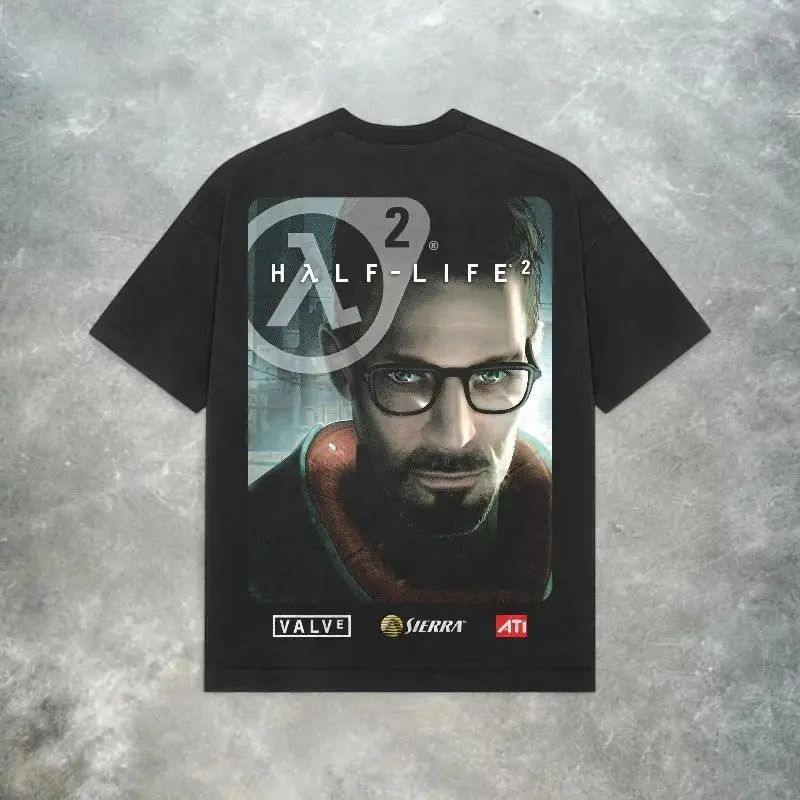 Gaming Tee Half-Life 2 T-Shirt Gordon Freeman Valve Sierra ATI Gaming Graphic Print Short Sleeve Casual Loose Streetwear Unisex