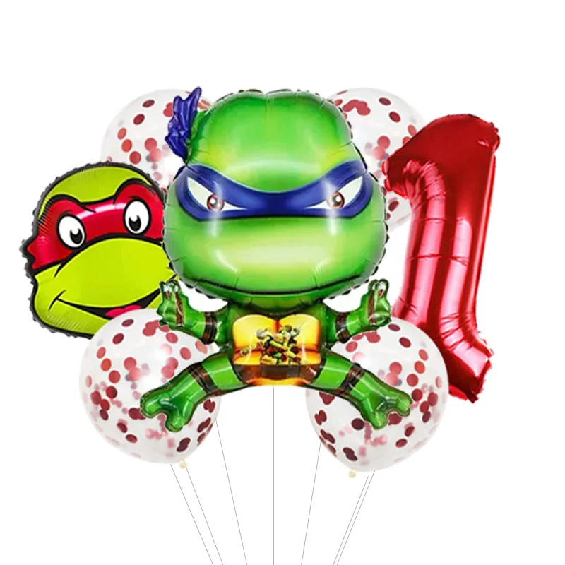 Ninja Turtles Balloon Bouquet Pack Cartoon Character Helium Globos For Boys Birthday Baby Shower Party Festival Decor Supplies