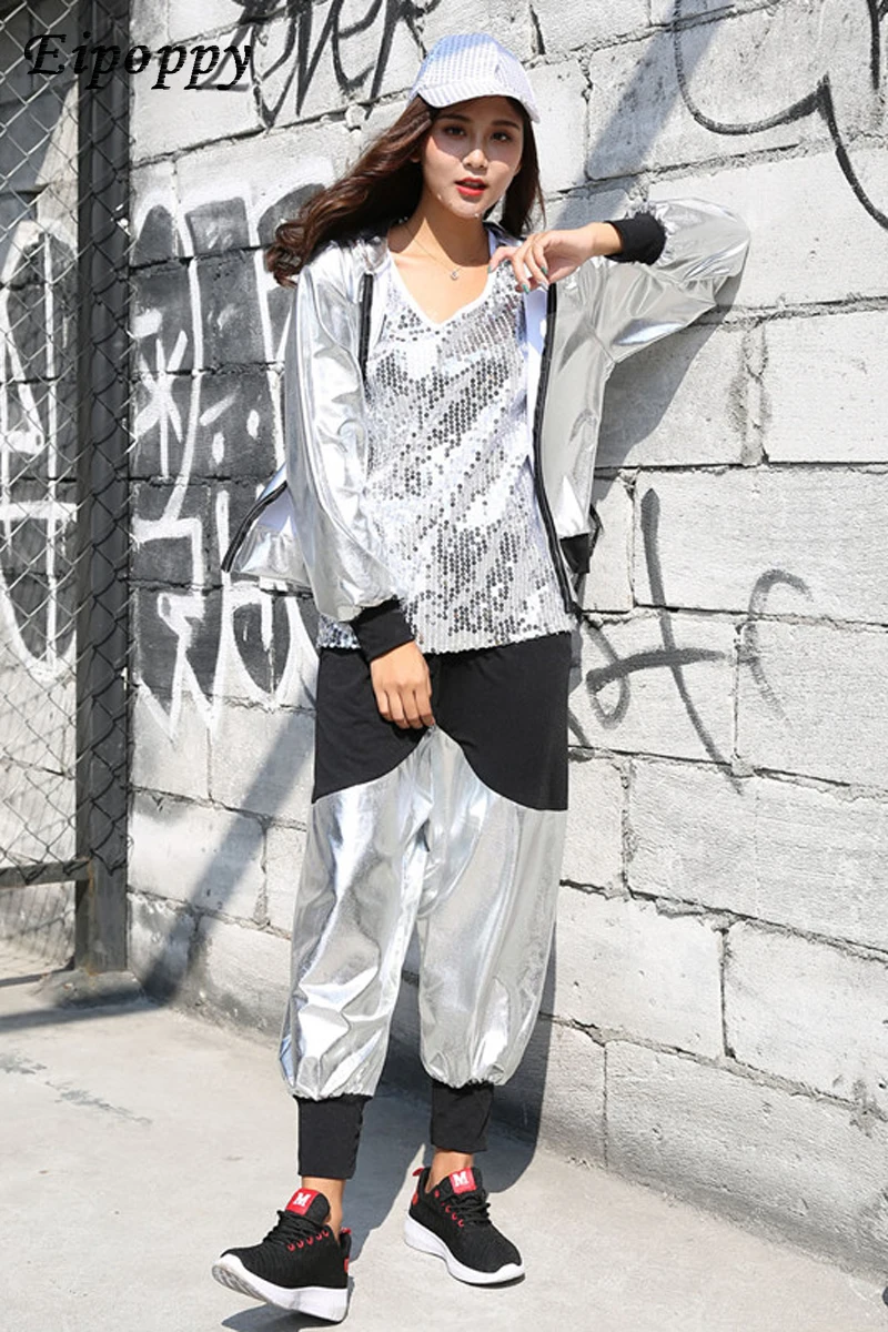 Baju dansa jalanan baju dansa anak-anak Modern Jazz dansa dewasa longgar lengan panjang pertunjukan gaun dansa