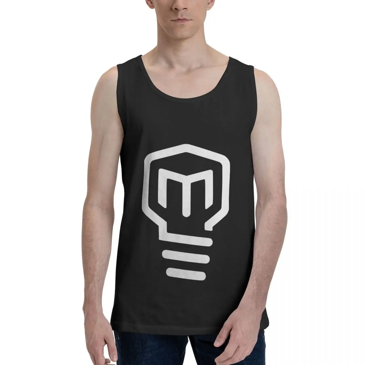 Mark Rober HD Logo 100% Cotton Men's Sweatshirt Vest Sleeveless Clothing Tees Men Tank Tops T-shirt