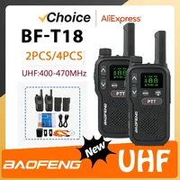 Baofeng BF-T18 Mini Walkie Talkie UHF400-470MHz Micro USB Charge Monitor Two Way Radio 2-PTT Bottom FM Long Range Military Radio