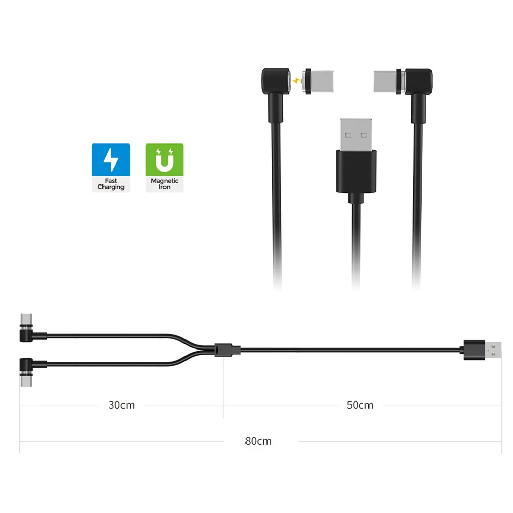 Magnetisches Ladekabel mit Spielgriff, Zwei-in-Eins-Mehrzweckgriff, Ladekabel, Plug-and-Play, platzsparendes Zubehör für PS VR2