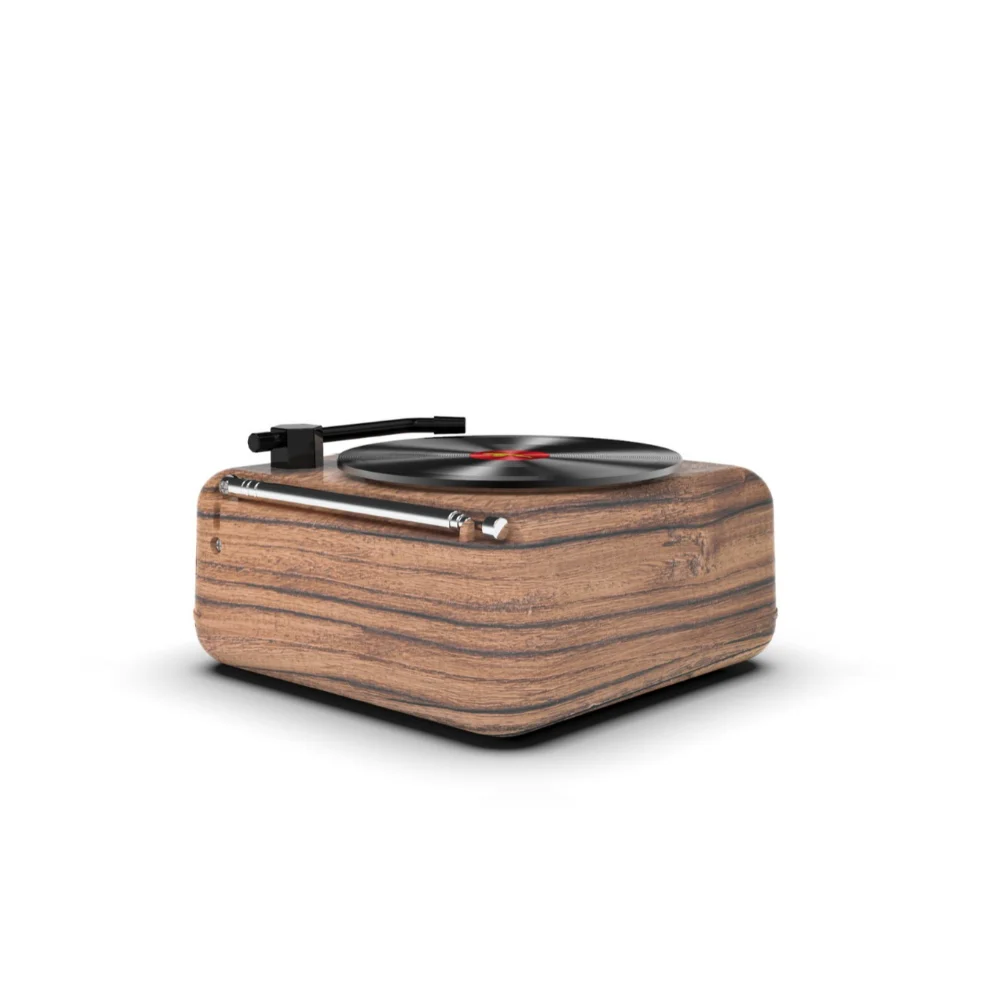 VYOPBC Mini Vinyl Bluetooth Speaker Retro Wireless Portable Atom Turntable Sound