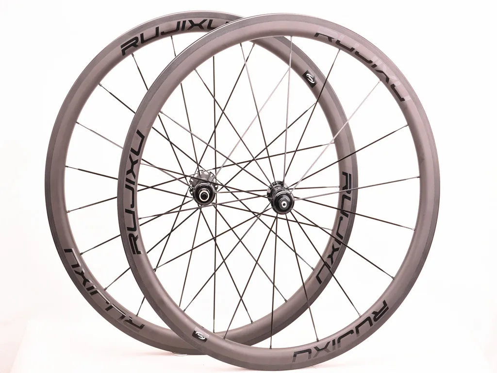 700c  RUJIXU New 38/50/60 road bike ud carbon fiber clincher wheelset bike rim brake wheel