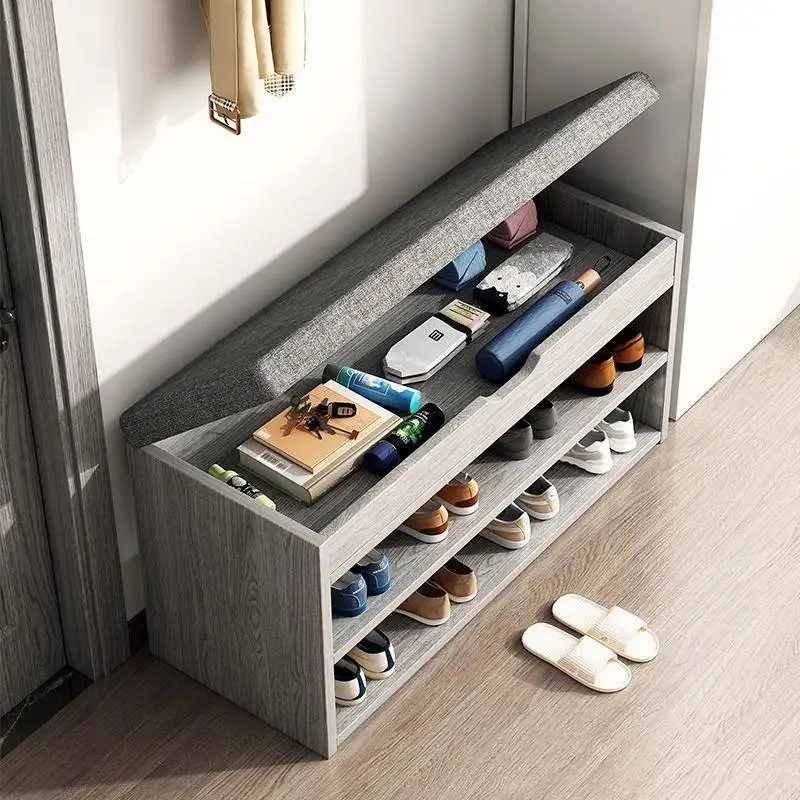 home-entrance-shoe-bench-storage-rack-outdoor-camping-travel-gear-integrated-stainless-steel-foldable-single-person-bed