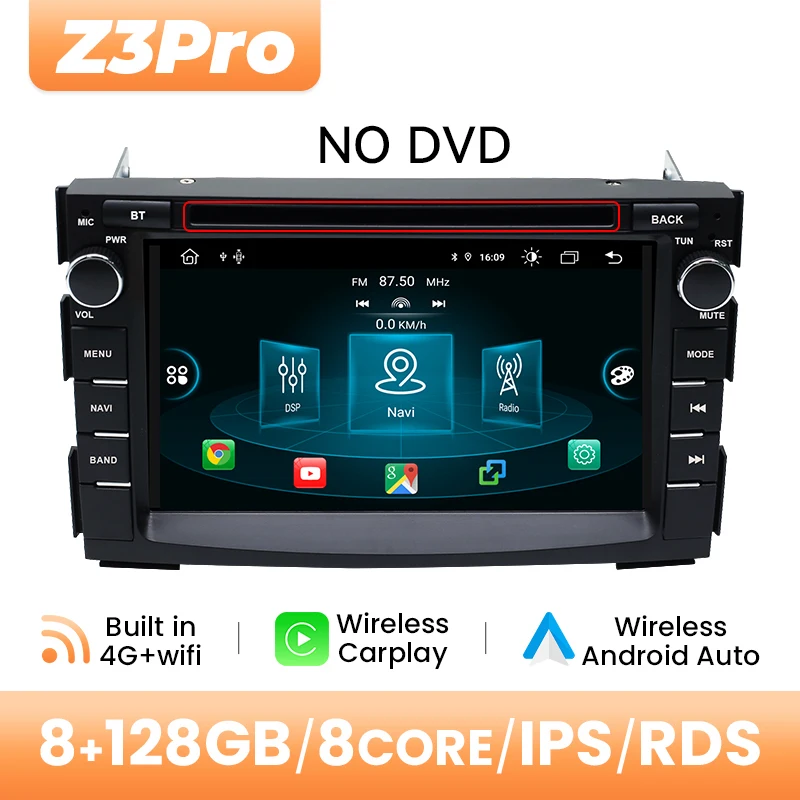 Android 14 Draadloze Carplay Autoradio Speler Voor Kia Ceed 2010 2011 2012 Venga Stereo GPS Touchscreen Autoradio multimedia