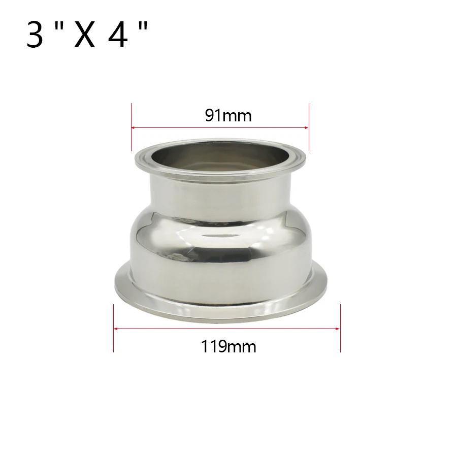 Tri-Clamp-Schüsselreduzierer aus Edelstahl 304 – halbkugelförmiger niedriger Widerstand für 50,5–115 mm (1,5–4 Zoll) Getränke-Homebrew-Fitting – Detail 7