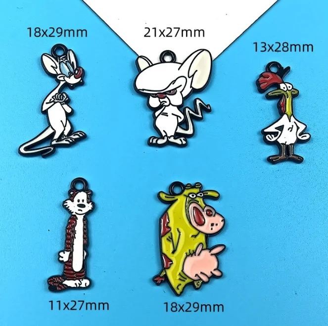 10pcs Cartoon mouse Charm  Jewelry Accessories Enamel Necklace Earring Pendant Diy Making Alloy Metal