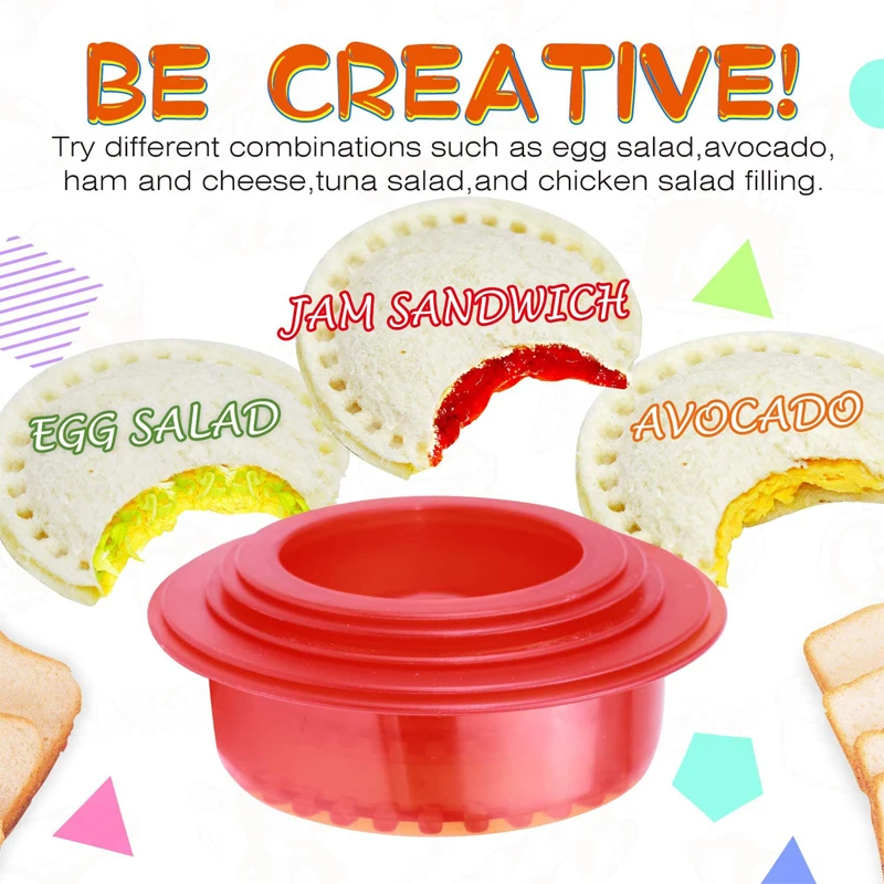 LMETJMA Sandwich Cutter and Sealer Uncrustable Bread Sandwich Maker Decruster for Kids Lunchbox Bento Box KC0445