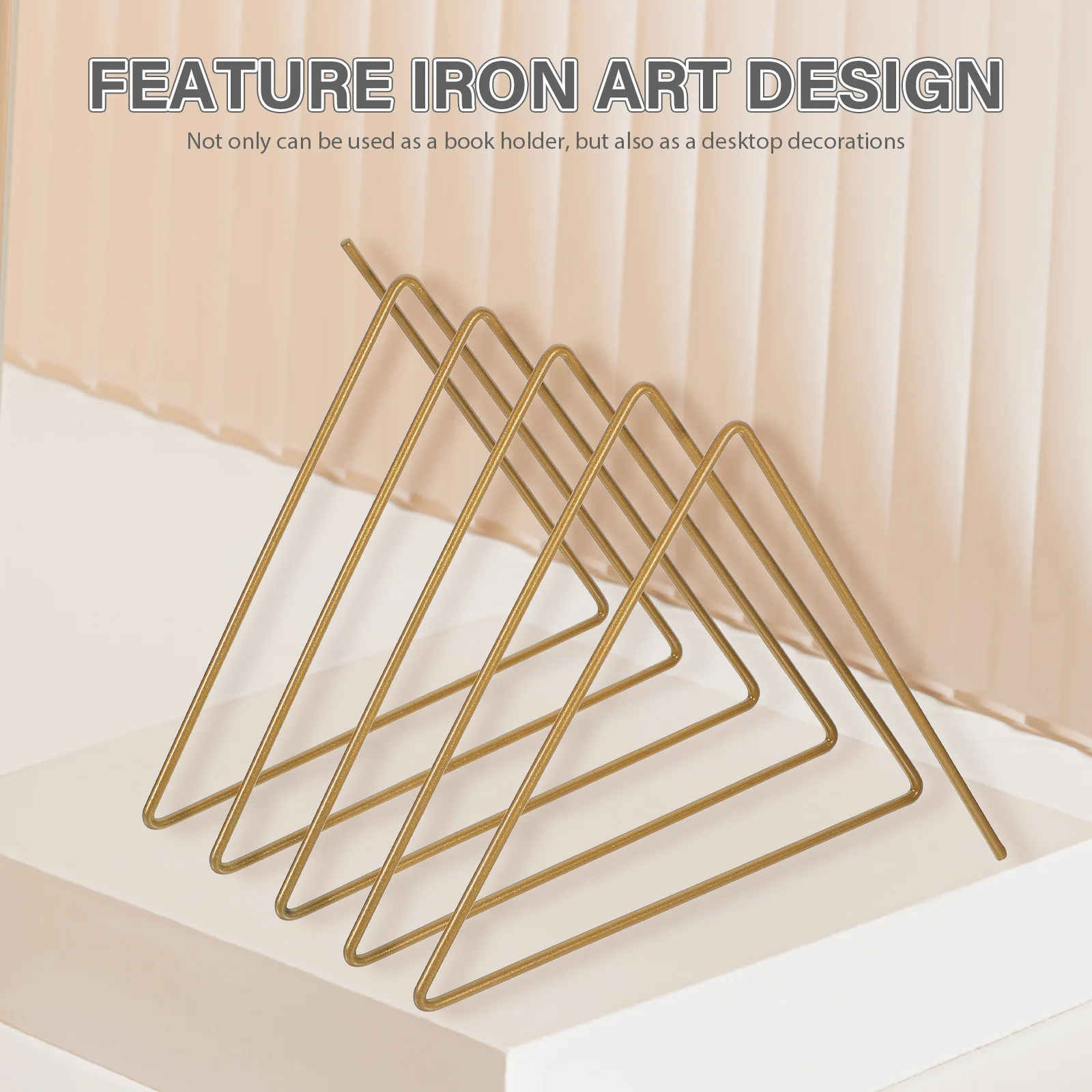 Wrought Iron Bookshelves Holding Rack Decoration Magazine Desktop Shelf Storage Folder Organizer