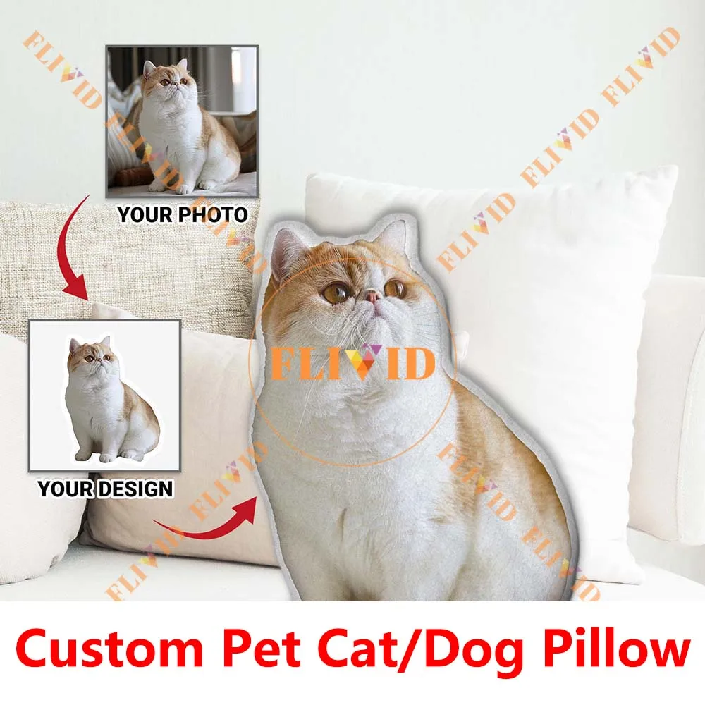 

Personalized Pet Cat Animals Pillow Customized 3D Dog Pillow Custom Creative Gift Sofa Throw Pillow Animal Memorial Cushion