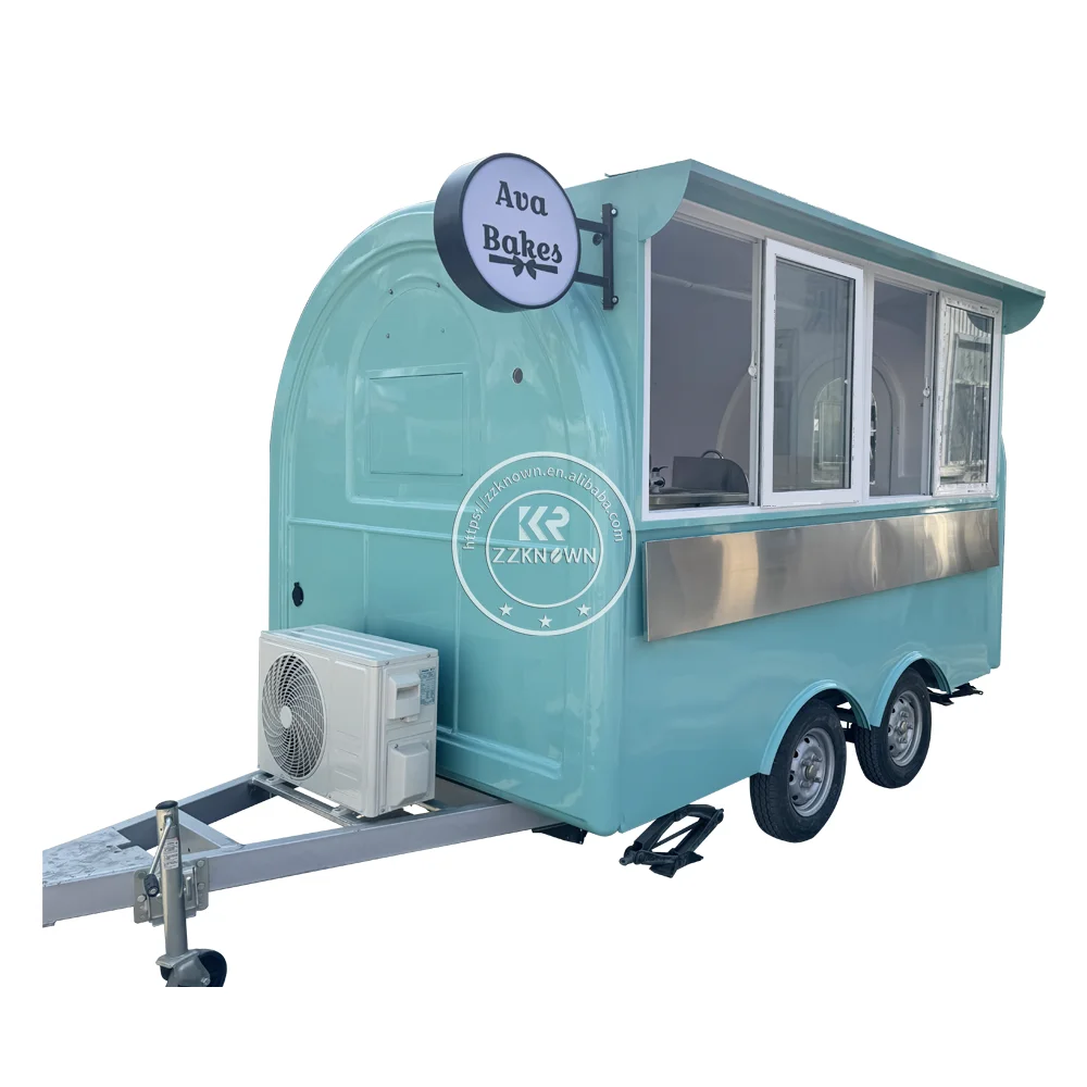 2024 Mobile Bar Foldable Mobile Bar Folding Food Cart Food Car Trailer Food Cart Hot Dog Cart