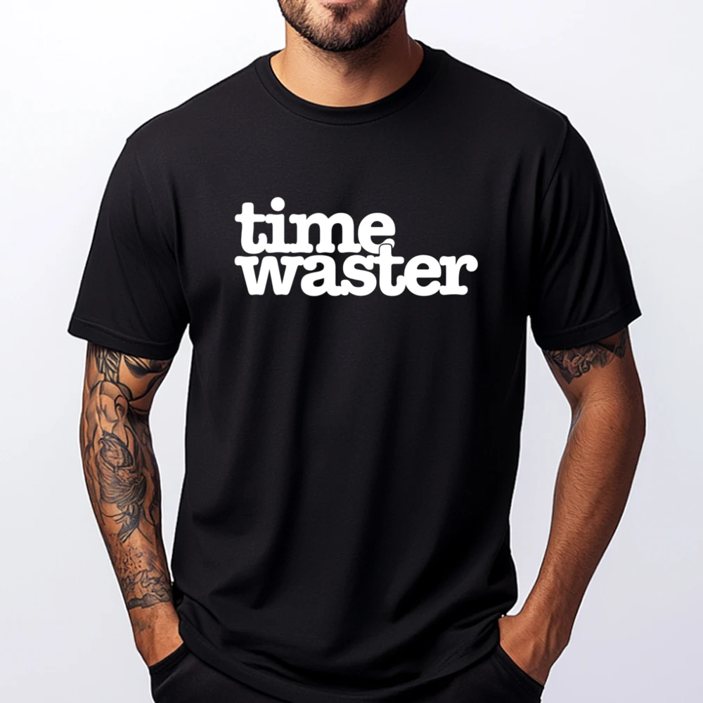 

Time Waster Sarcastic Or Ironic Saying For The Lazy Pink Graphic Tees Christmas Luxury Designer Mans Short Sleeve