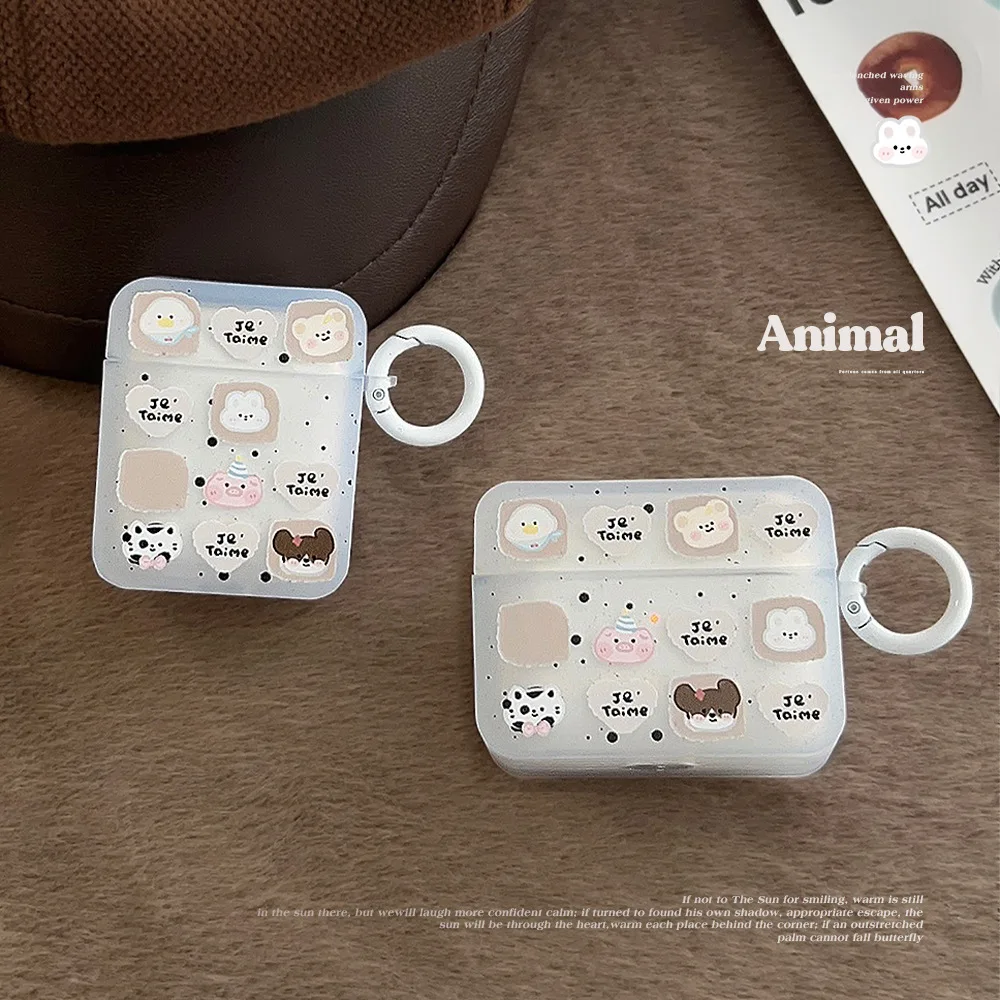 Cute Animal Design Headphone Cover, Compatible with iPhone AirPods Pro 2 Case, 1/2 Bluetooth, 3rd Generation