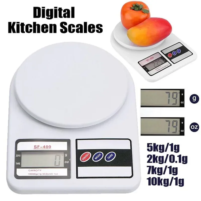 Báscula Digital de cocina, balanza electrónica portátil con pantalla LCD, 10kg/1g, accesorios de cocina