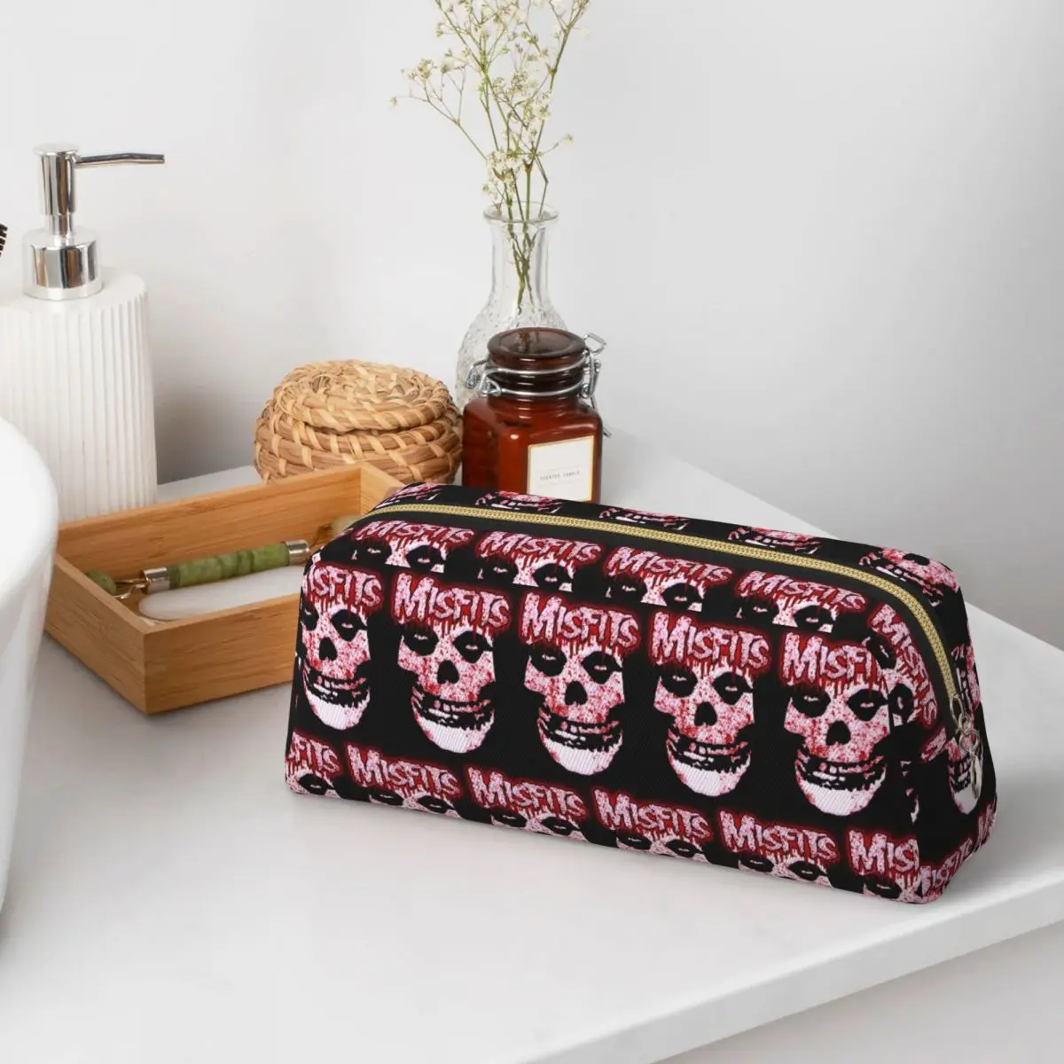 Misfits Skull Federmäppchen für Studenten, Geschenke, Stiftbox, Stifttasche, Stiftetui, Aufbewahrung von Schreibwaren