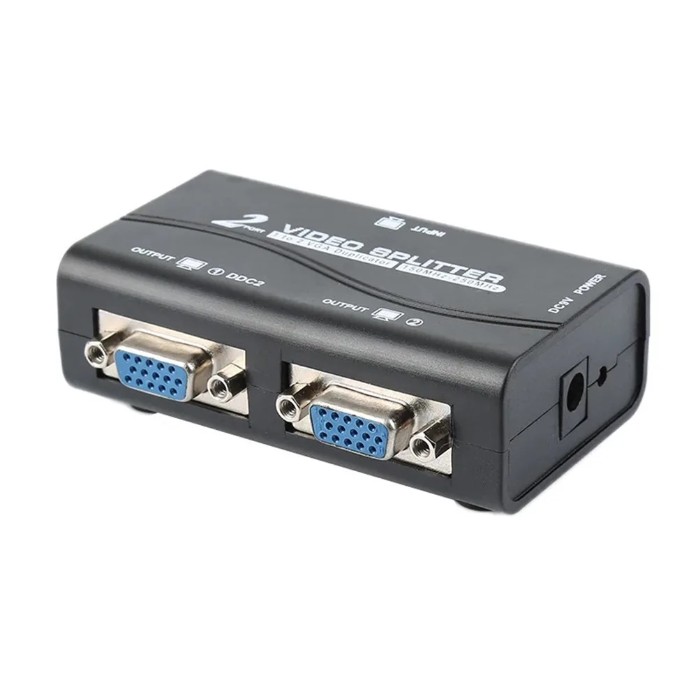 1 PC to 2 Monitor 1 to 2 Split Screen VGA Splitter Video Splitter Duplicator Adapter with USB cable