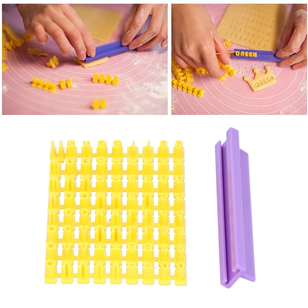 Raised Character Stamp Pieces Cookie Stamps Easy Demolding Claim Fine Workmanship Alphabet Stamps Slotted Holder